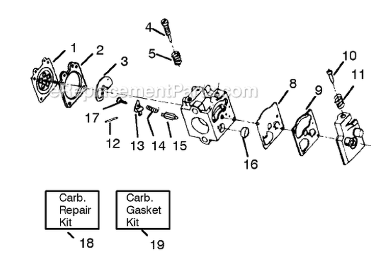Page A Diagram and Parts List for XT20T  Weed Eater Trimmer
